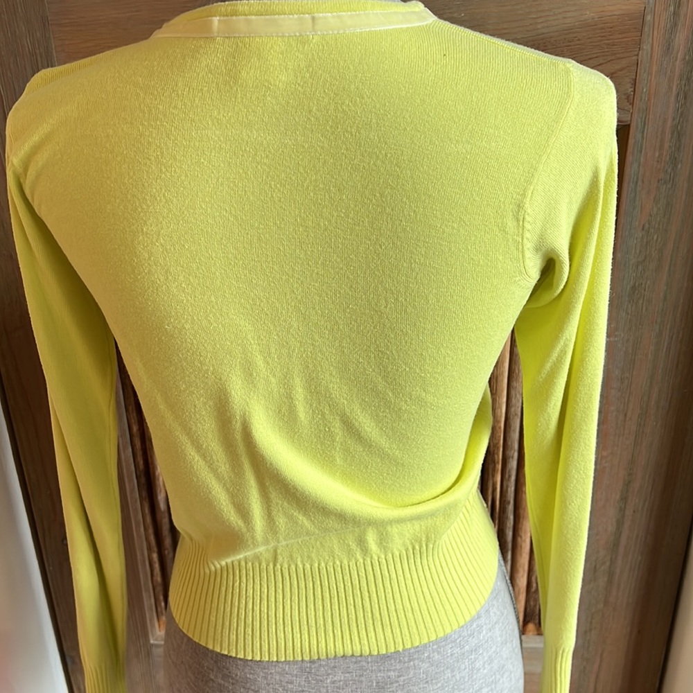 Dillard’s Intuitions Vintage Sweater, Size S, Velvet Trim, Faux Pearl Buttons - Picture 8 of 11